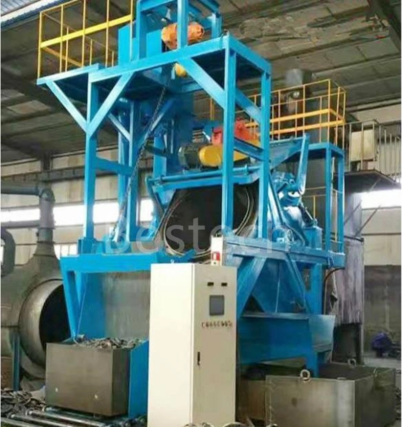 China Surface Shot Blasting Equipment Tilt Drum Shot Blasting Machine