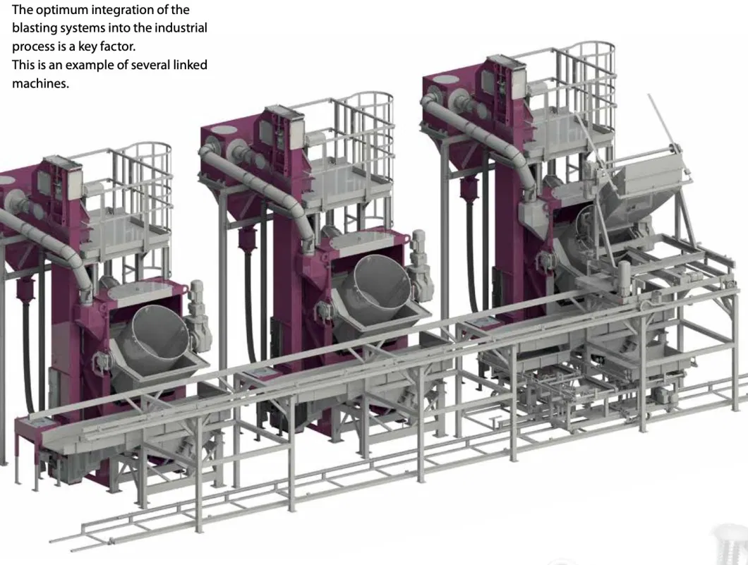 Taa Brand Low Breakage Brake Disc Barrel Wheels Cylinders Blocks Tilted Drum Type Shot Blasting Machine